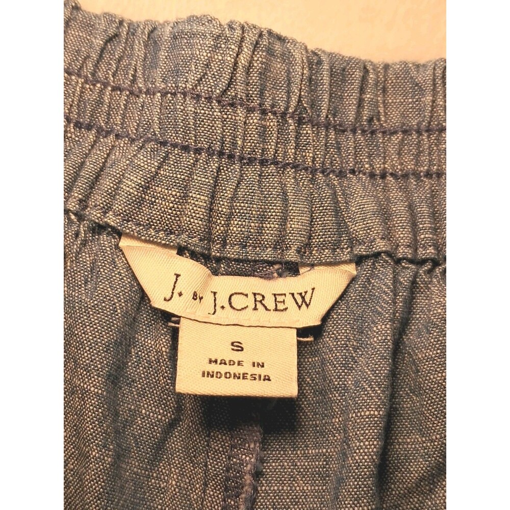 J.Crew 4" Chambray Scalloped Hem Shorts 100% Cotton Echo Blue L1670 Size Small - Picture 3 of 9